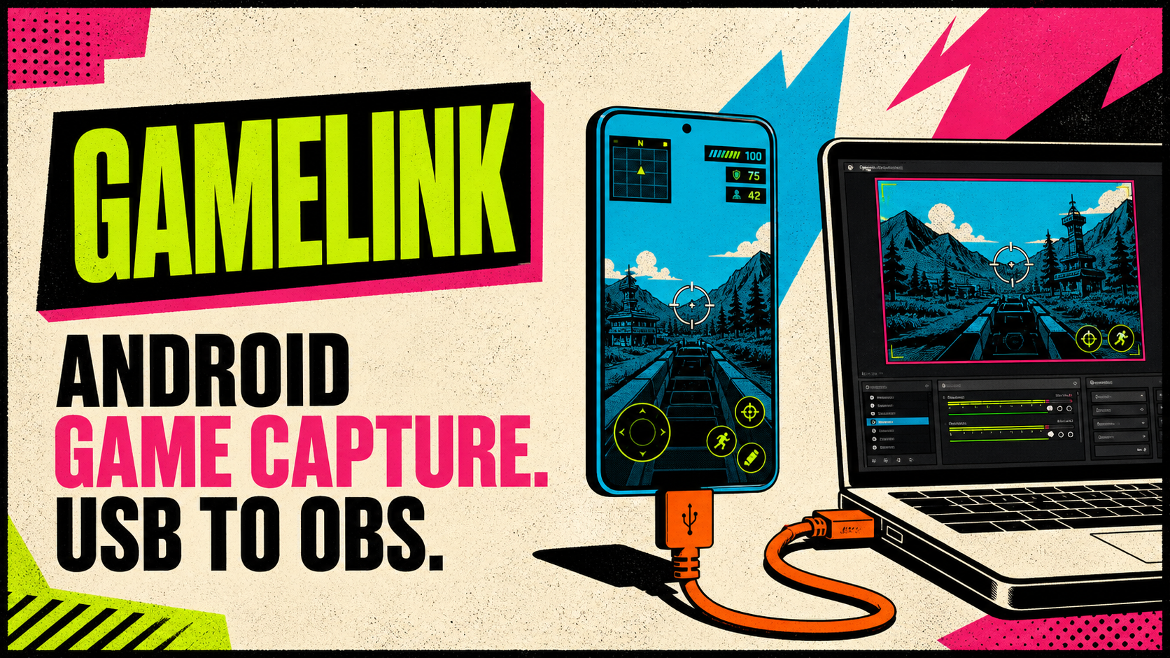 GameLink Android game capture connects a phone to OBS over USB